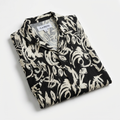Black Beige Abstract Shirt Draped