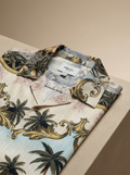 Cream Tropical Baroque Pattern Shirt