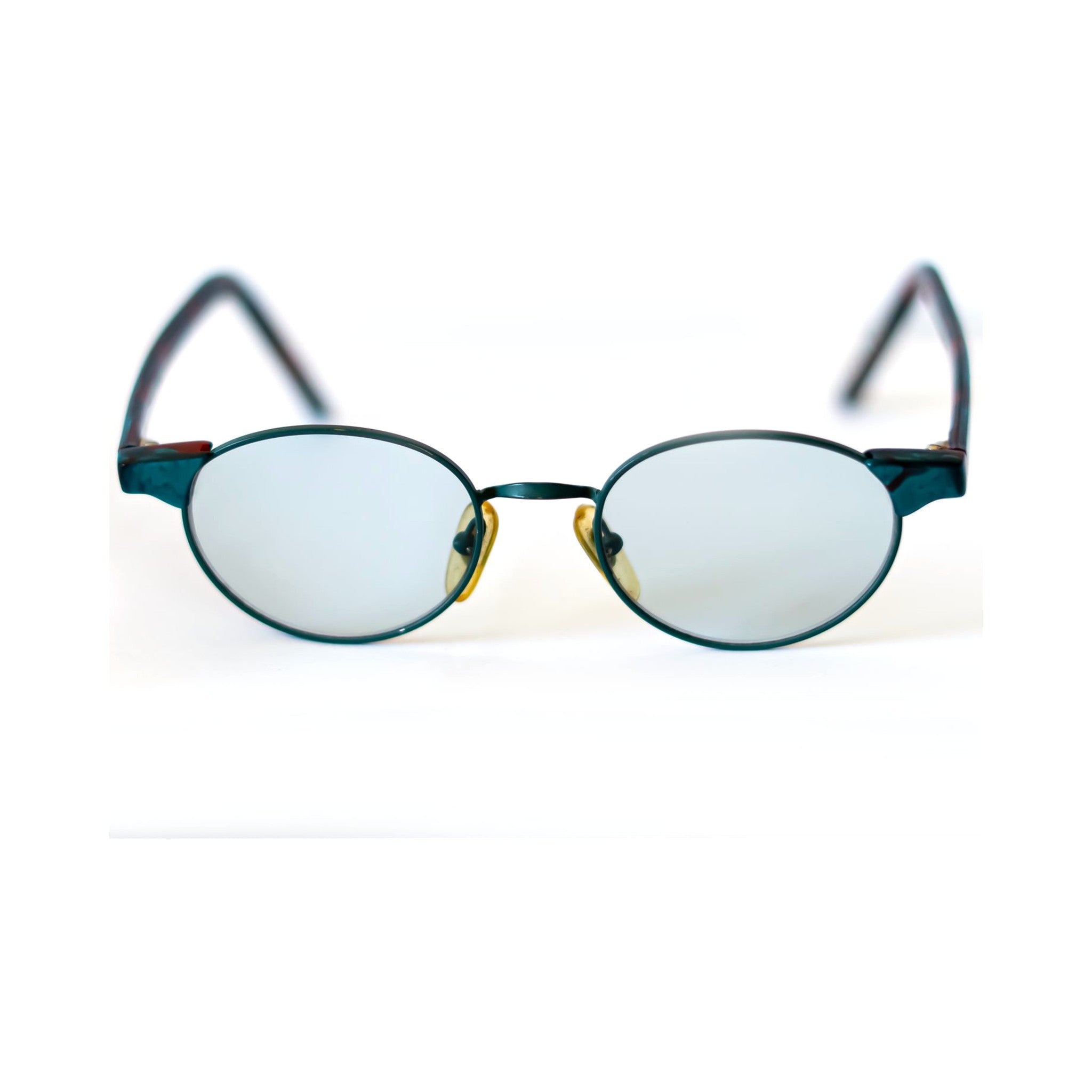 LAGOON Sunglasses - teal oval metal frame with light blue lenses