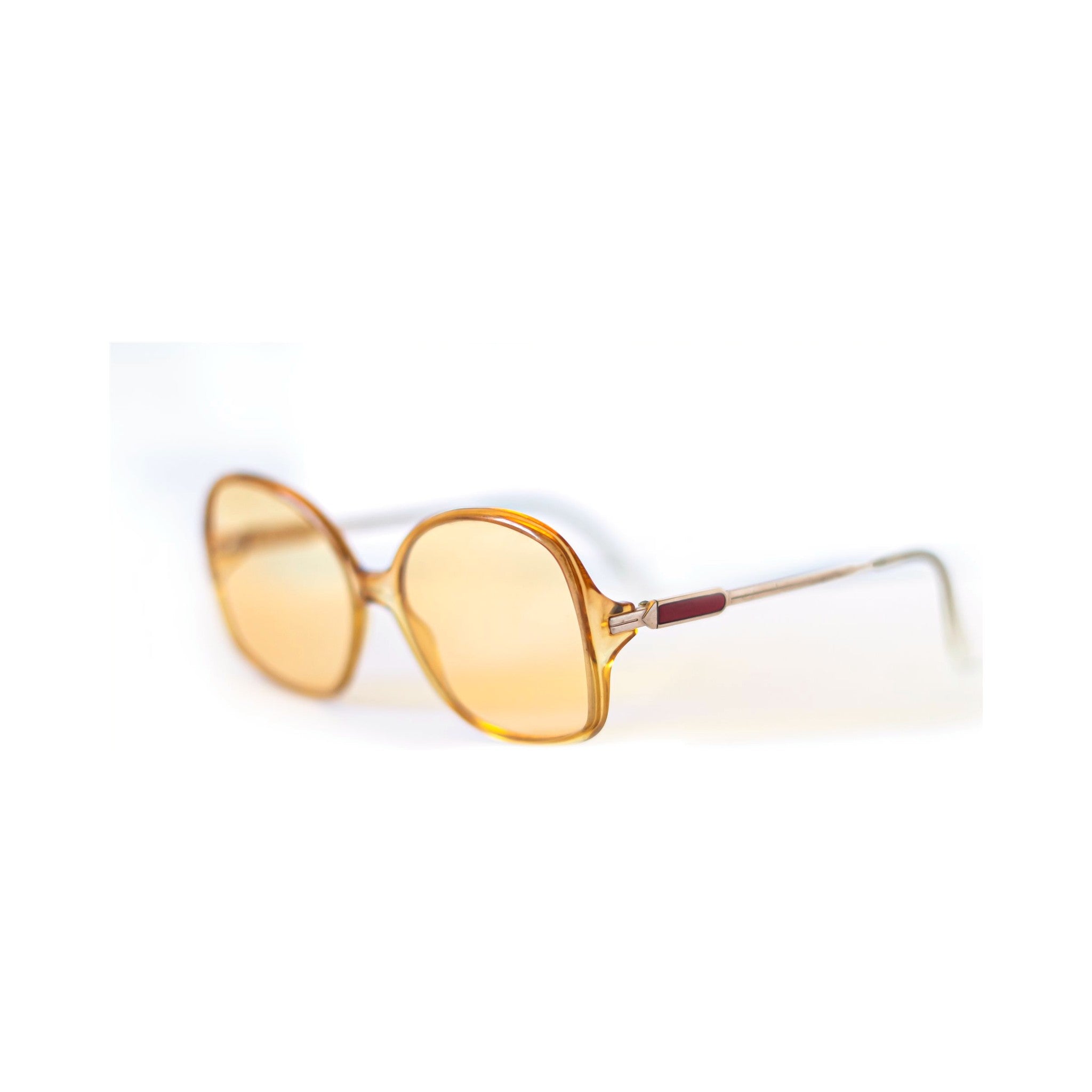 AMBER Sunglasses - oversized honey frame, angled view