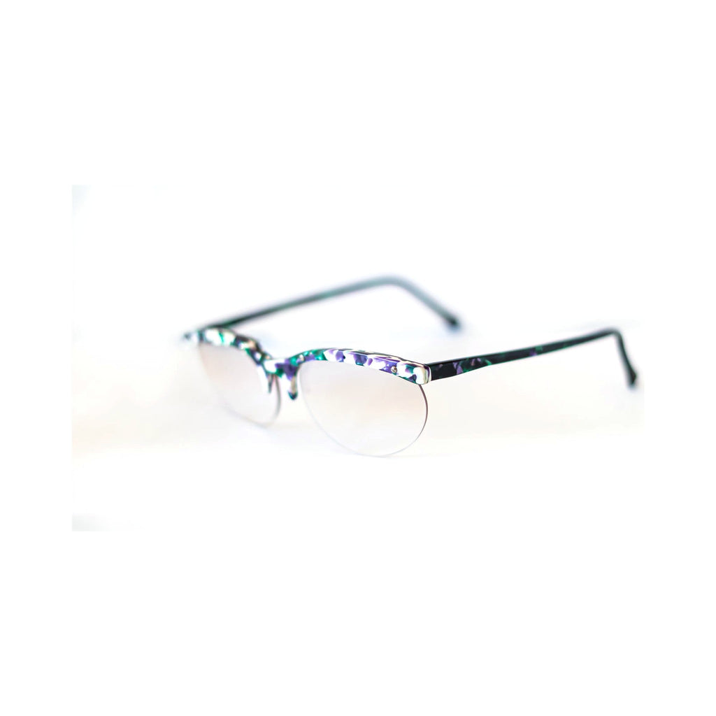 DOMINO Sunglasses - floral cat-eye frame, angled view