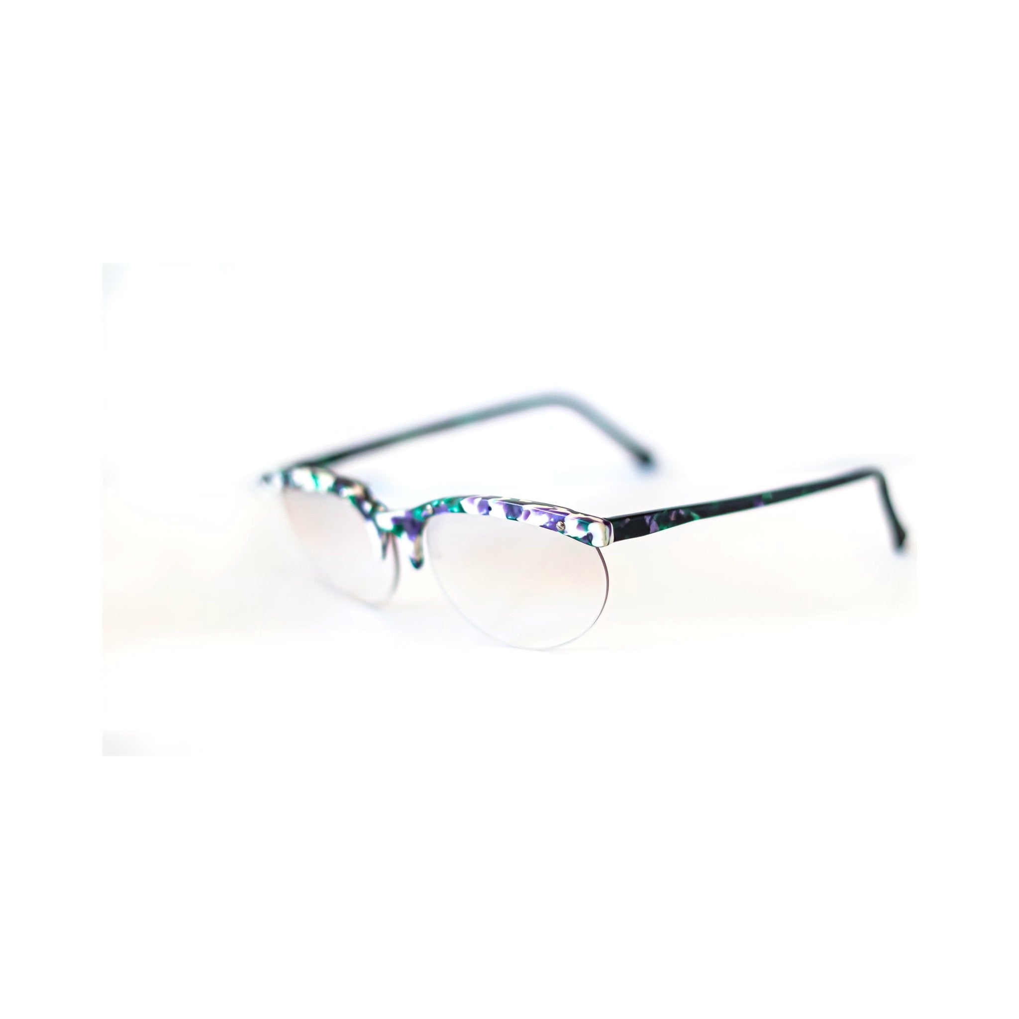 DOMINO Sunglasses - floral cat-eye frame, angled view
