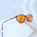 CARNIVAL Sunglasses - multicolor mosaic acetate frame with amber lenses
