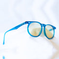 SUNJET Sunglasses - translucent electric blue panto frame with light lenses