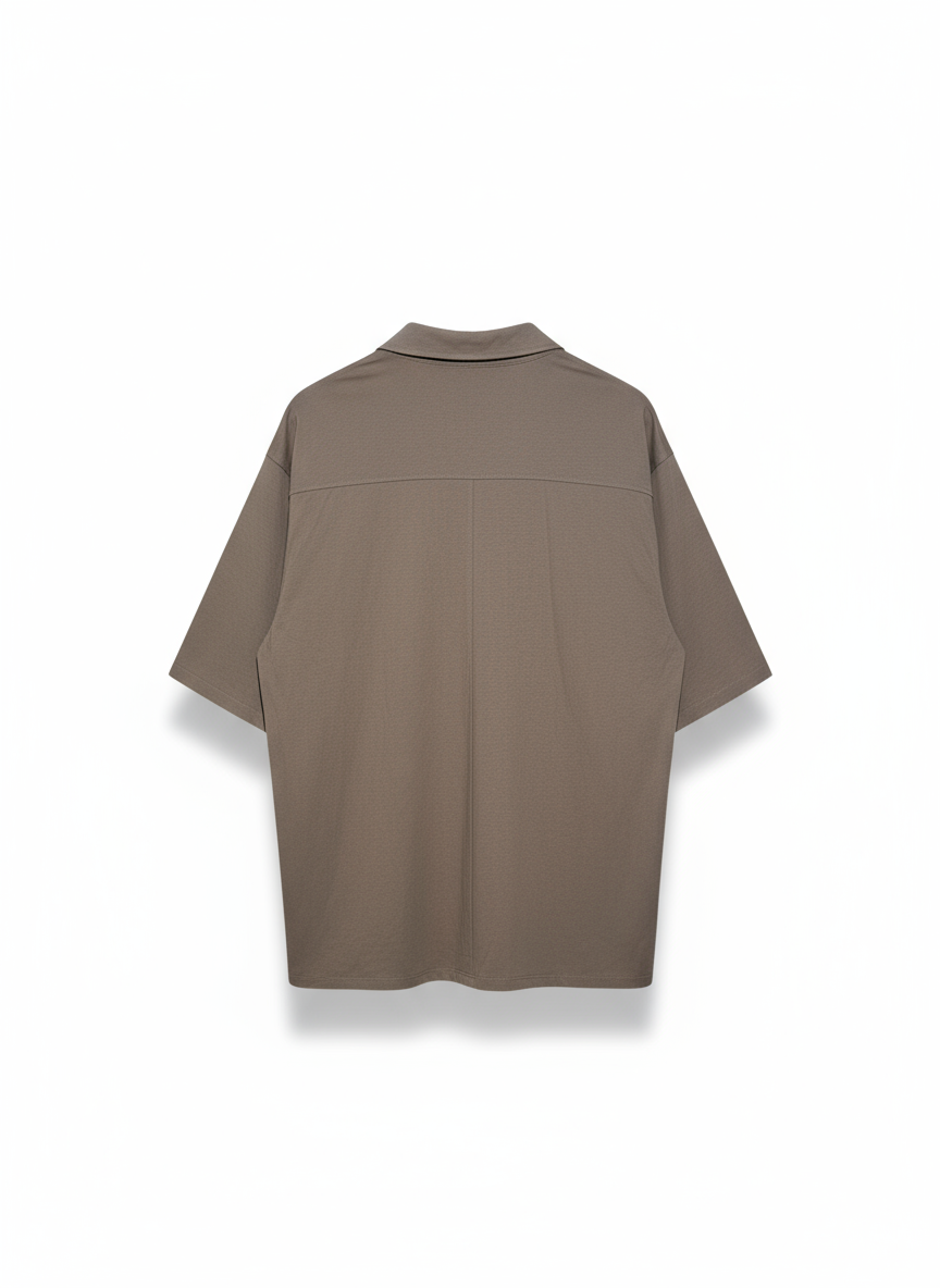 Taupe Brown Shirt Draped