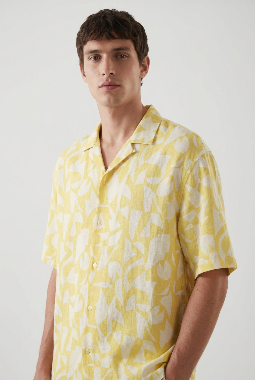 Light Yellow Abstract Shirt