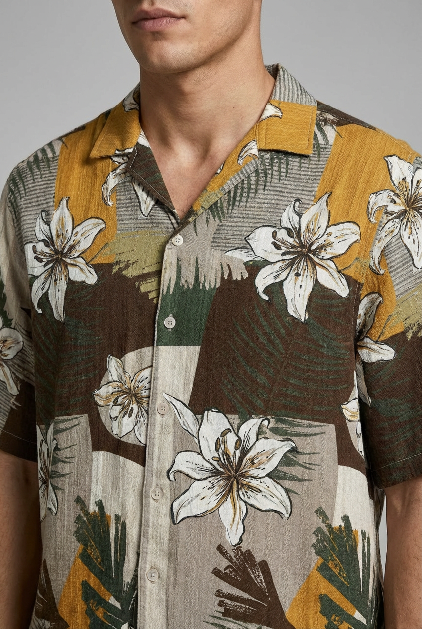 Mustard Yellow Floral Shirt