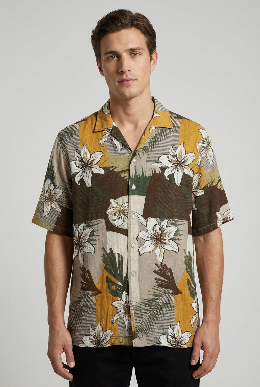 Mustard Yellow Floral Shirt