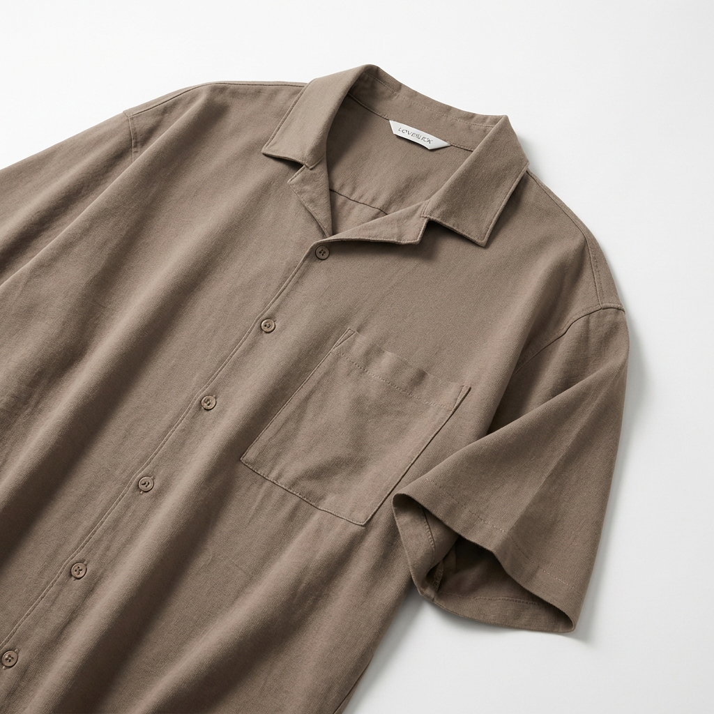 Taupe Brown Shirt Draped