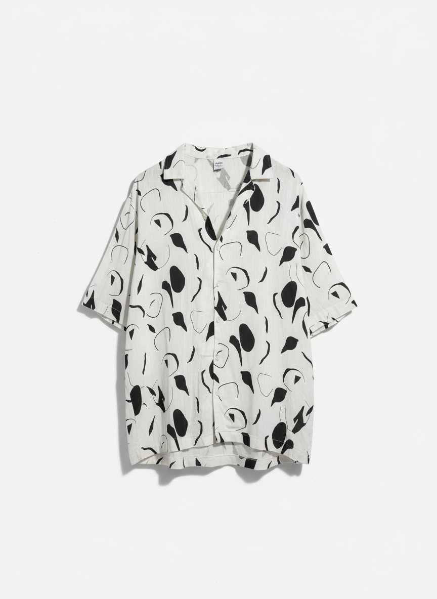 White Black Abstract Pattern Shirt