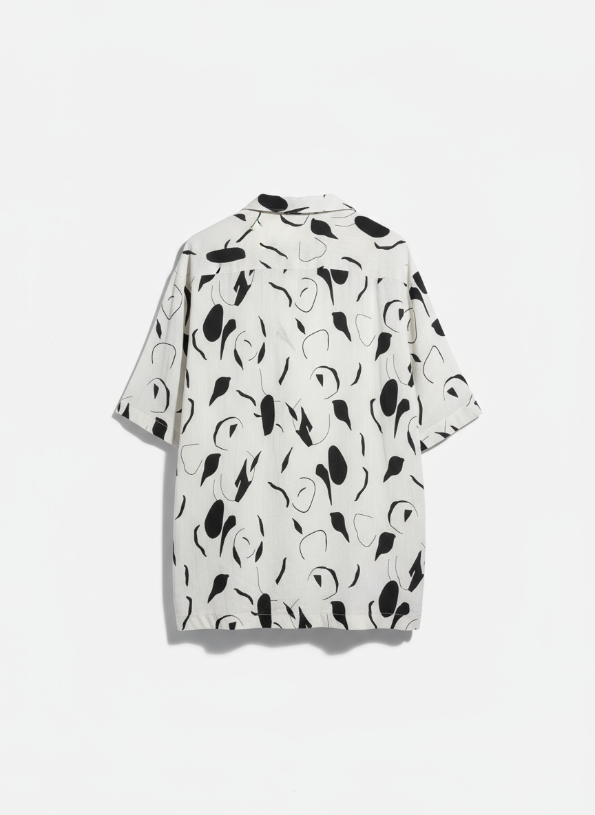 White Black Abstract Pattern Shirt
