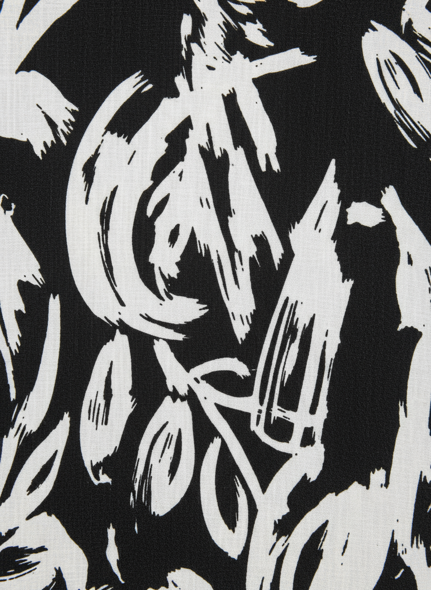 Black Beige Abstract Shirt Draped