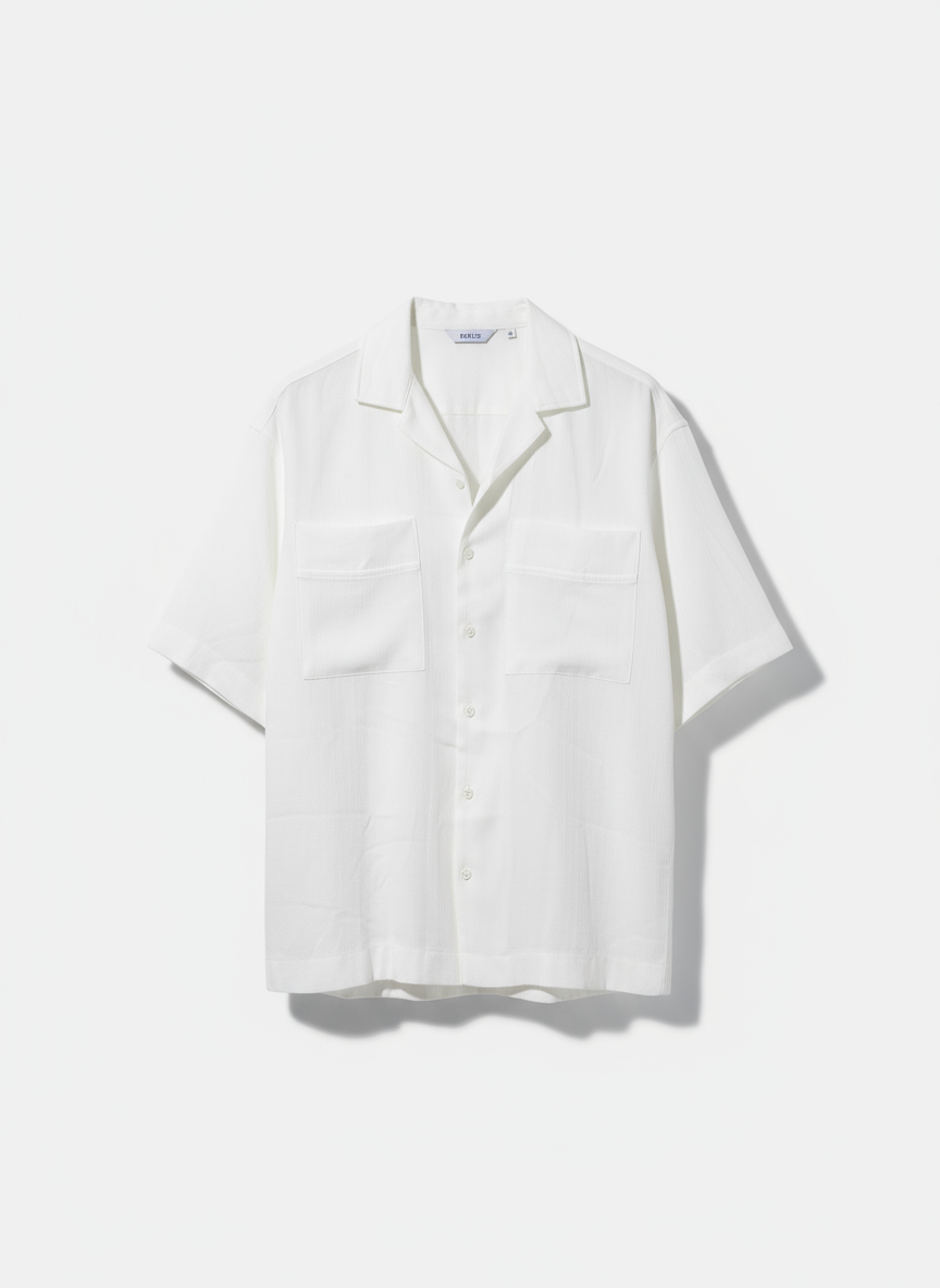 White Camp Collar Shirt